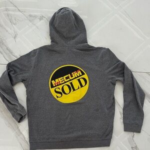 Charcoal Zip-Up Hoodie with Bold Yellow Emblem